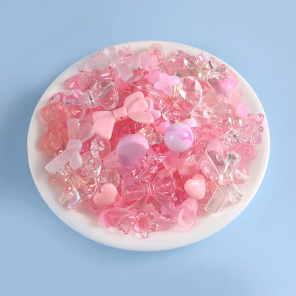 1bag Mixing Style Candy Color Acrylic Beads For DIY Handmade Bracelet Jewelry Making Phone Chain Accessories