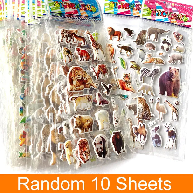 3D Puffy Stickers – Animal Sticker Sheets for Kids Crafts & Scrapbooking