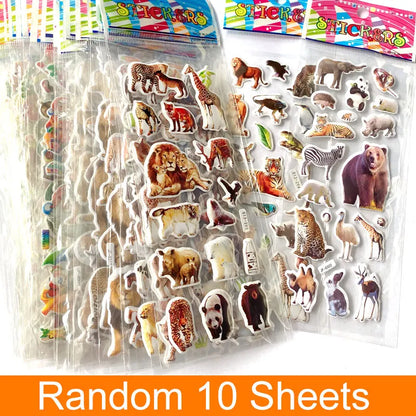 3D Puffy Stickers – Animal Sticker Sheets for Kids Crafts & Scrapbooking
