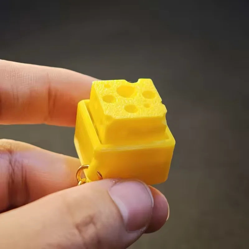 Cheese Fidget Keychain – Clicker Sensory Toy for Kids