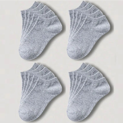 1-20pairs Wholesale Unisex Socks, Breathable Sports Socks, Solid Color Boat Socks, Comfortable Cotton Ankle Socks, White