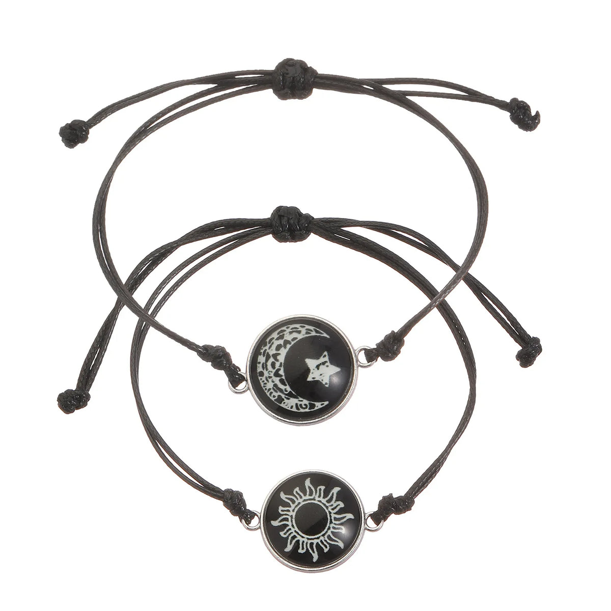 Sun Moon Couple Bracelets, Luminous Matching Rope Bracelets for Couples
