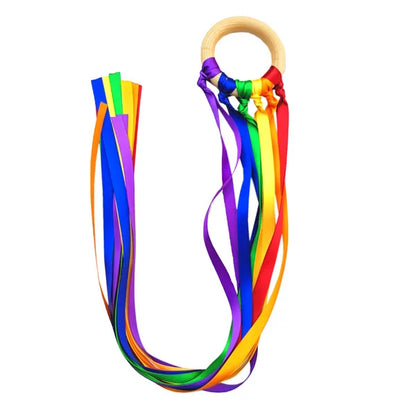 Rainbow Ribbon Hand Kite