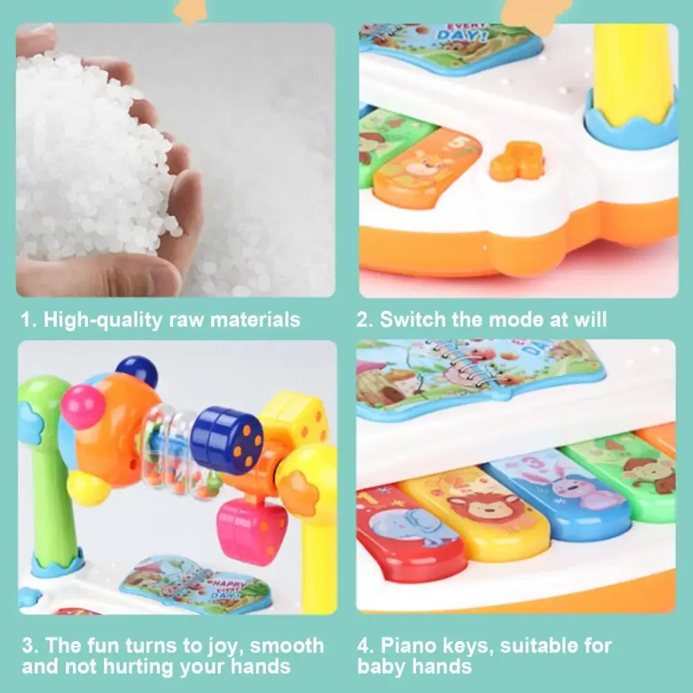 Baby Piano Toy with Rotating Music, Lights and Sounds for Toddlers