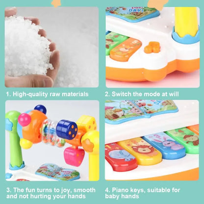 Baby Piano Toy with Rotating Music, Lights and Sounds for Toddlers