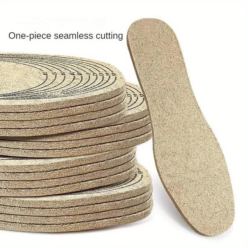 Wool Felt Insoles For Shoes Men Women Warm Shock-absorbing Insoles Shoes Pad Inlegzolen Heren Plantillas Adhesivas Para Zapatos