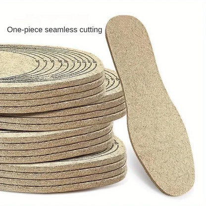 Wool Felt Insoles For Shoes Men Women Warm Shock-absorbing Insoles Shoes Pad Inlegzolen Heren Plantillas Adhesivas Para Zapatos