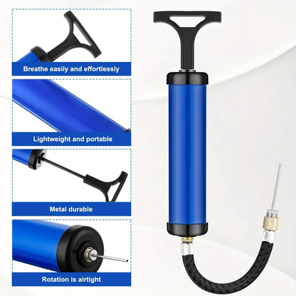 Ball Pump, Portable Sports Ball Inflator with Needle & Nozzle