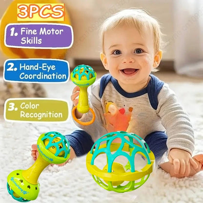 Baby Rattle Toy Sensory Grasping Spinning Educational Toy