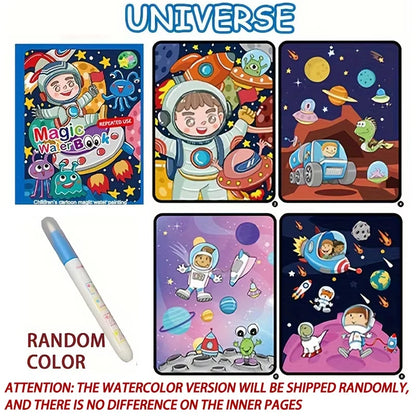 Magical Book Water Drawing Montessori Toys Reusable Coloring Book Magic Water Drawing Book Sensory Early Education for Children