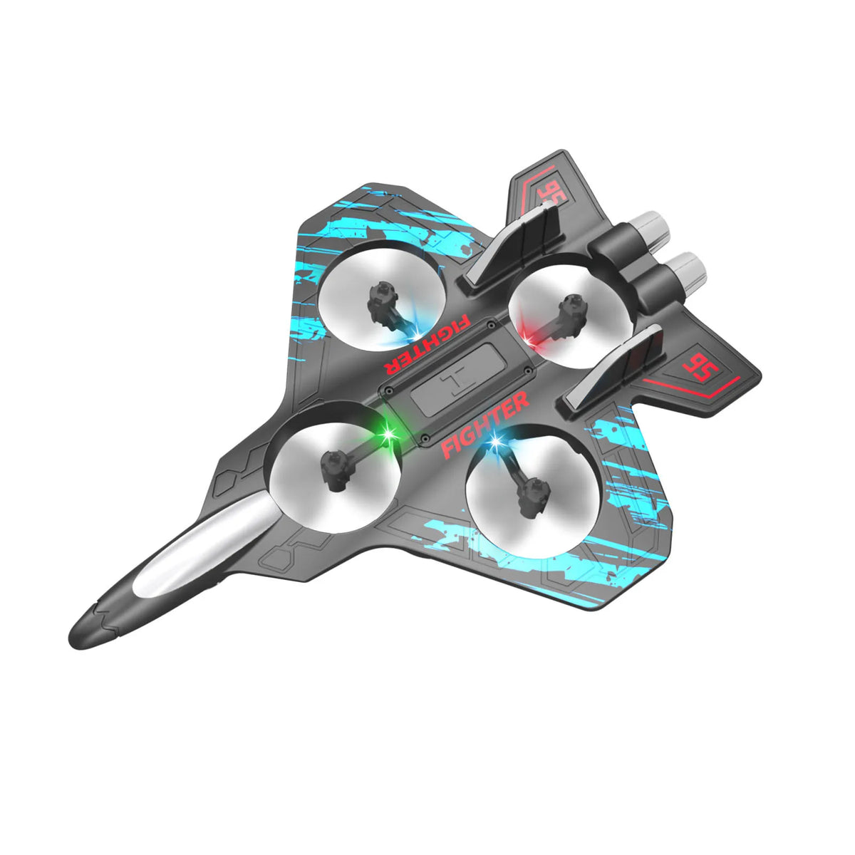 2.4G RC Foam Fighter Airplane with LED Lights and 360° Stunts