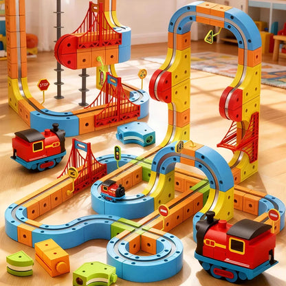 Magnetic Electric Train Set with DIY Track Building