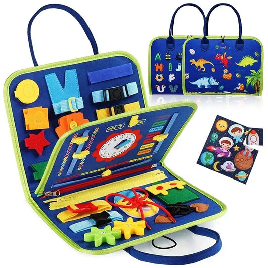 Montessori Busy Board – Felt Quiet Book for Toddlers
