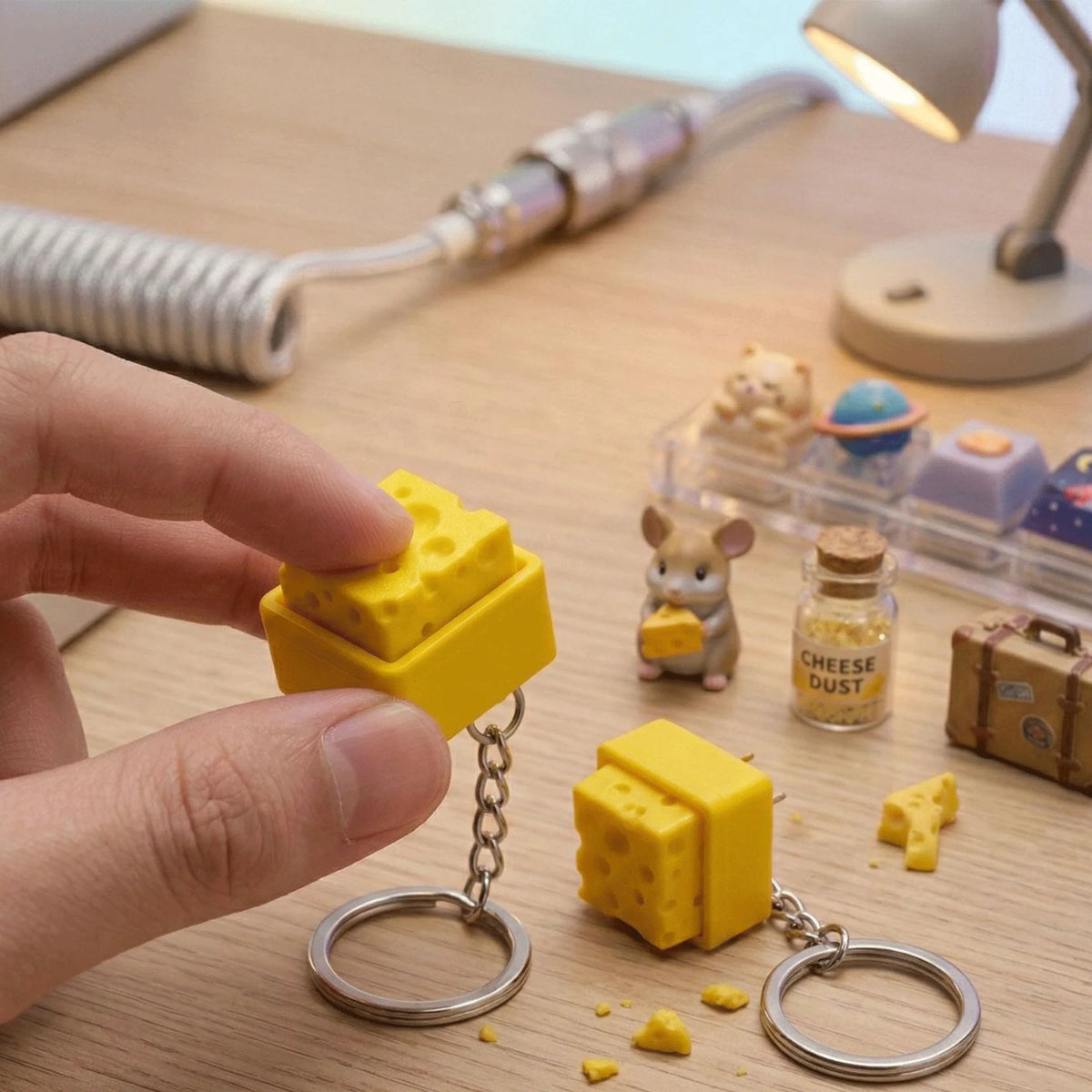 Cheese Fidget Keychain