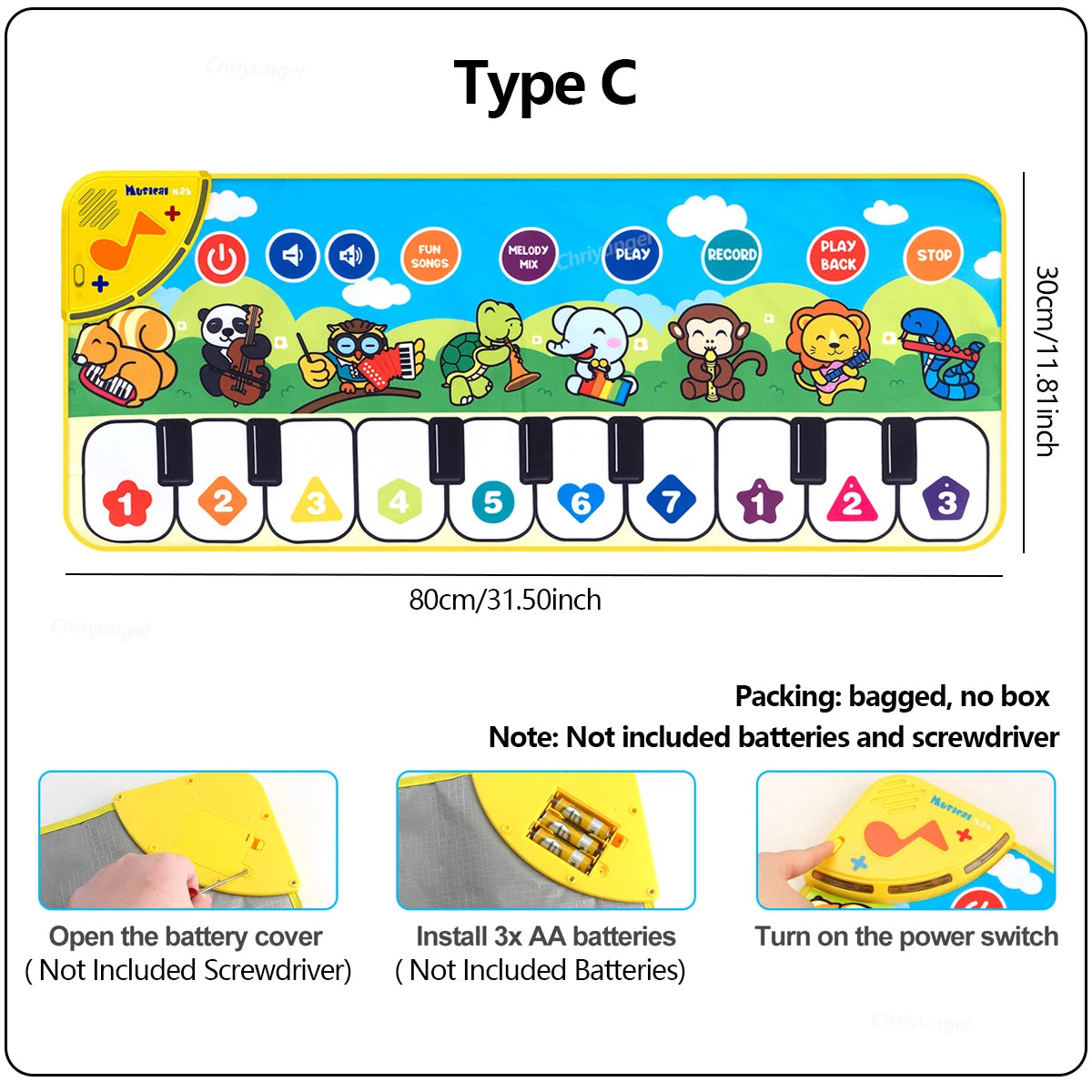 Piano Mat for Kids – Musical Keyboard Dance Floor Mat 80×30cm
