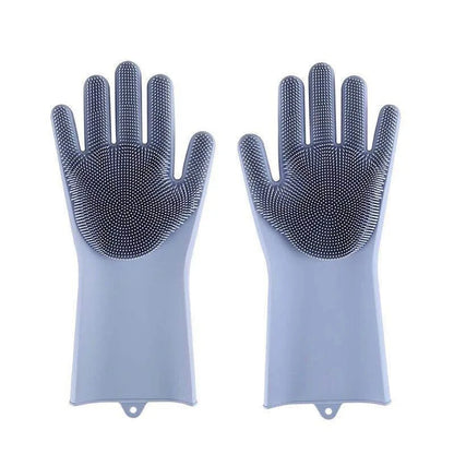 Pet Grooming Gloves, Silicone Deshedding & Bathing Gloves for Dogs & Cats