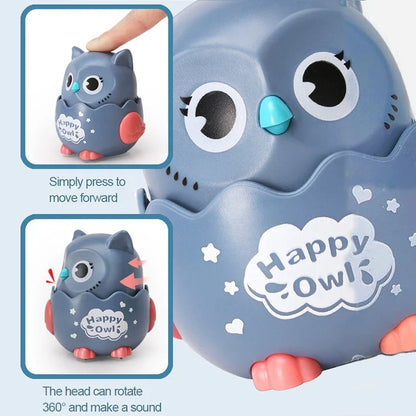 Wind Up Owl Toy – Mechanical Press & Slide Animal Toy