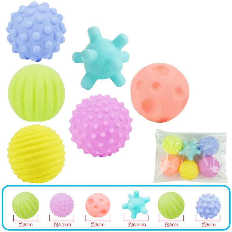 Baby Sensory Ball Set – 6-Piece Textured Grasping Toys