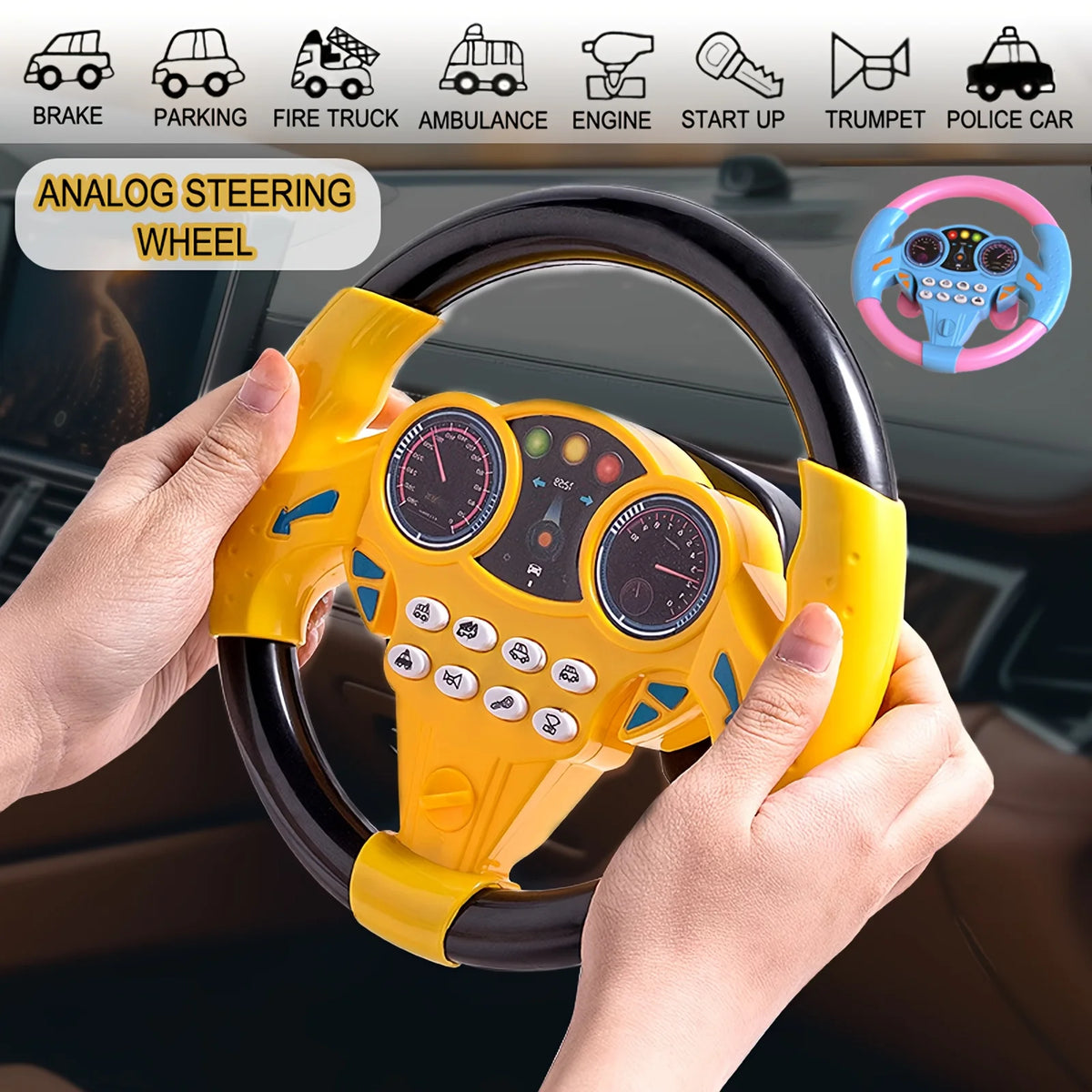 Toy Steering Wheel for Kids Pretend Driving Play Toy
