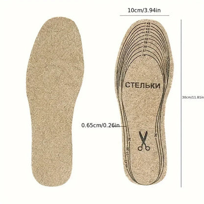 Wool Felt Insoles For Shoes Men Women Warm Shock-absorbing Insoles Shoes Pad Inlegzolen Heren Plantillas Adhesivas Para Zapatos