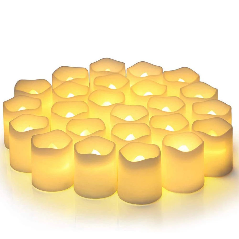 24-Piece Flameless LED Tea Light Candles with Warm White Glow