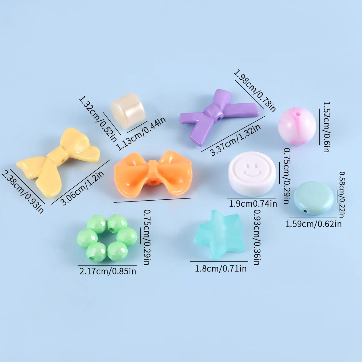 1bag Mixing Style Candy Color Acrylic Beads For DIY Handmade Bracelet Jewelry Making Phone Chain Accessories
