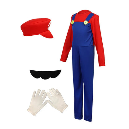 Red Green Game Jumpsuit Costume Kids – Hat Beard & Gloves