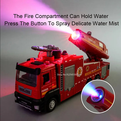 1:32 Scale Fire Truck Model with Water Spray, Lights and Sound