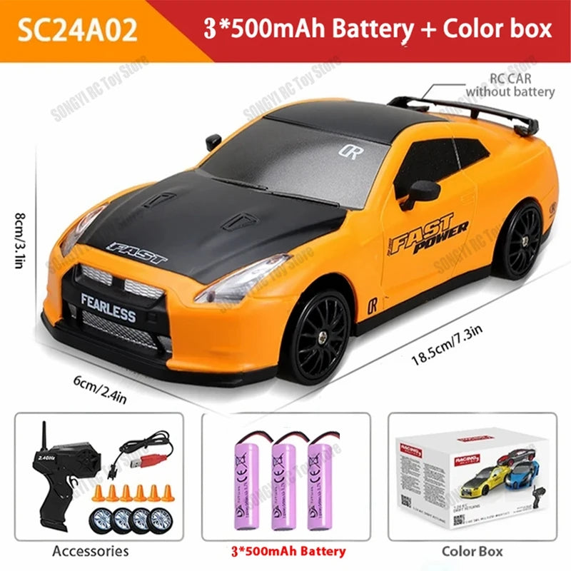 1:24 Scale RC Drift Racing Car with LED Lights and 4WD