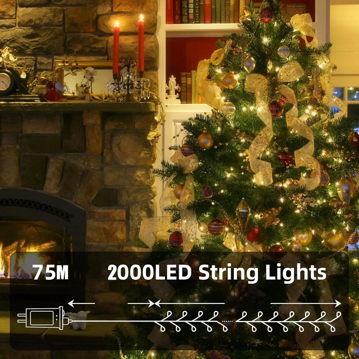 LED Firecracker String Lights with Remote Control