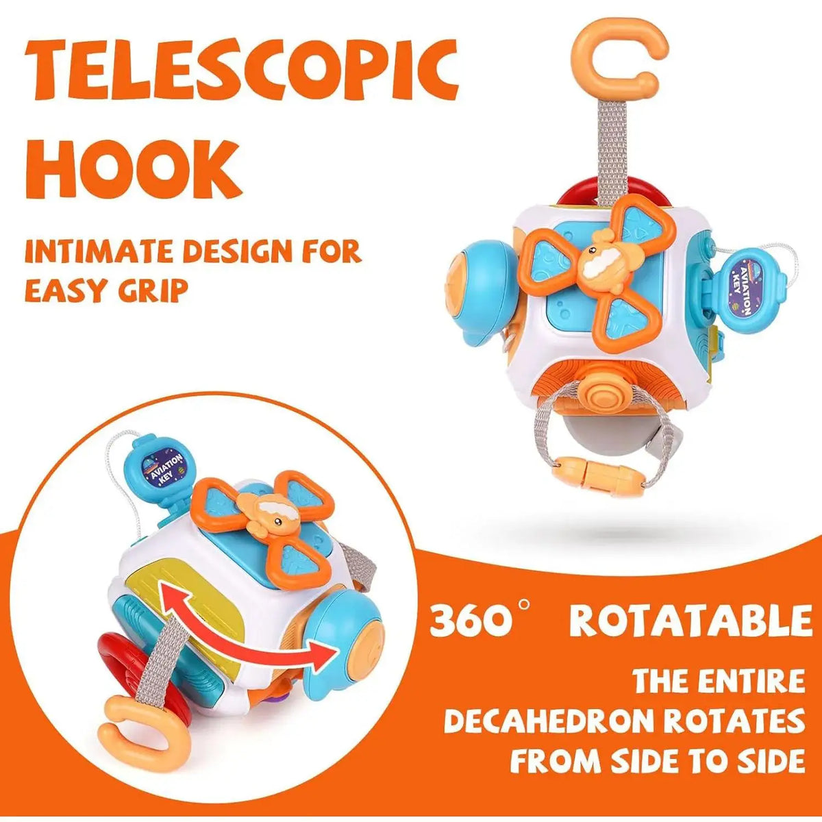 Baby Busy Board – 6-in-1 Montessori Sensory Cube for Toddlers