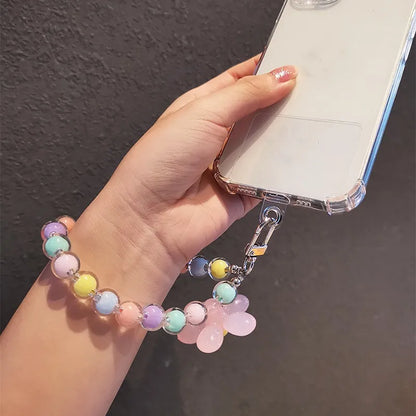 Phone Wrist Lanyard, Colorful Beaded Mobile Phone Strap