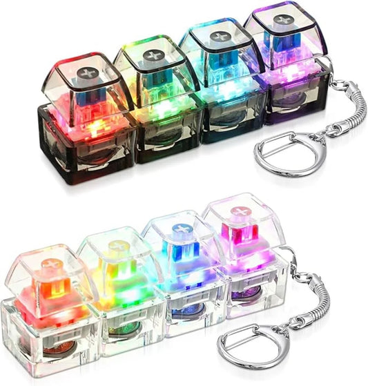 LED Keyboard Keychain Clickable Fidget Stress Relief Toy