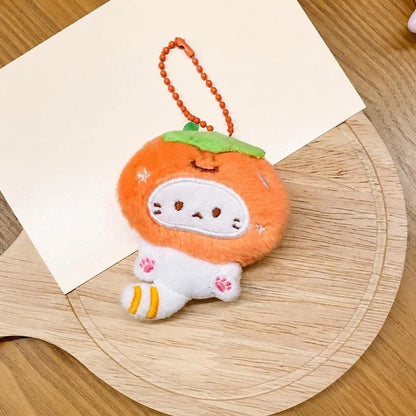 Plush Cat Keychain – Multicolor Couple Bag Charm