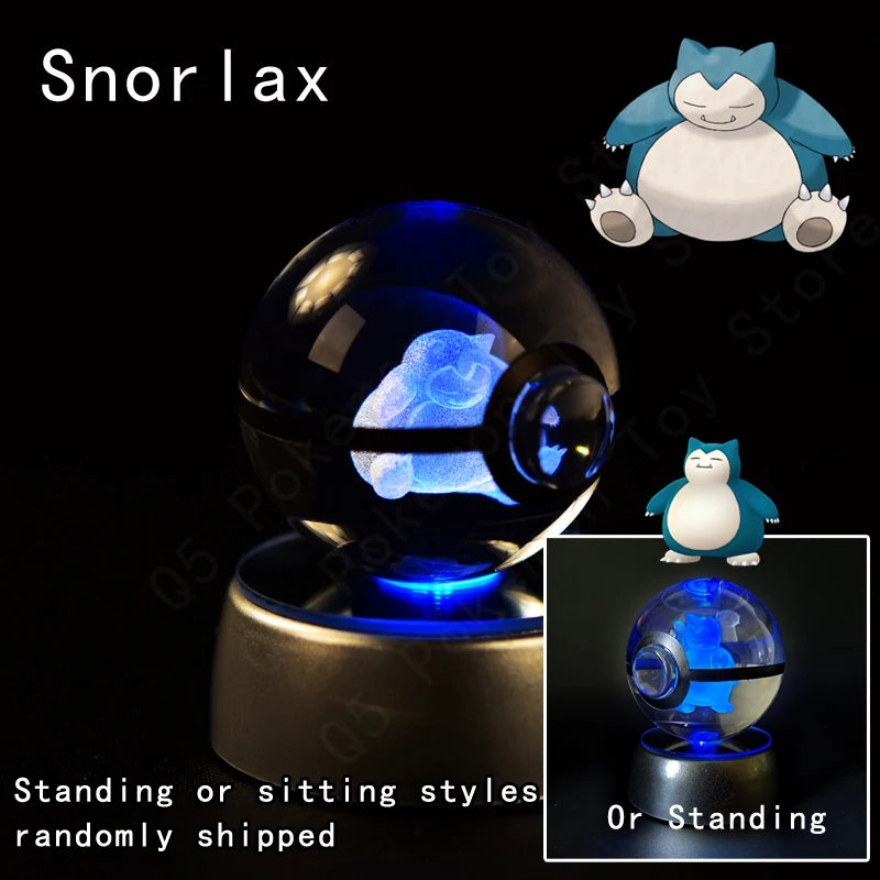 3D Crystal Ball Night Light – LED Glass Lamp with Colorful Base