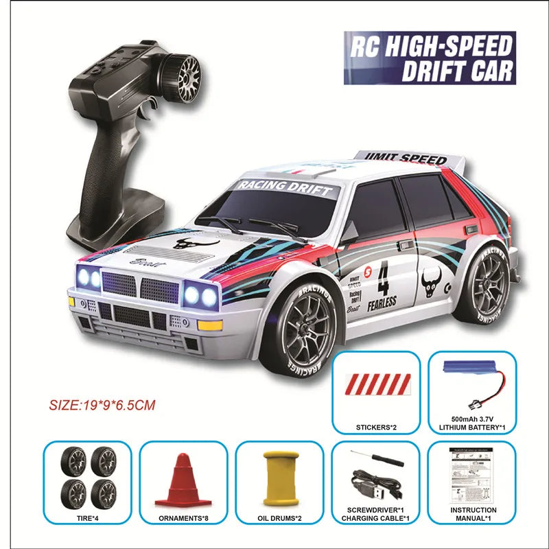 1:24 Scale RC Car 4WD Drift with LED Lights and 2 Speeds