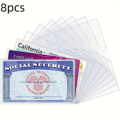 8-Pack PVC Card Protective Sleeves for Credit, Insurance & ID Cards