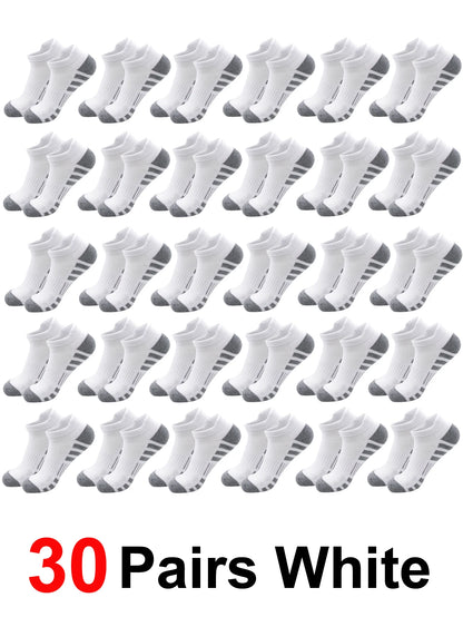 6/24Pairs Ankle Athletic Running Socks Cushioned Breathable Low Cut Sports Tab Socks For Men And Women