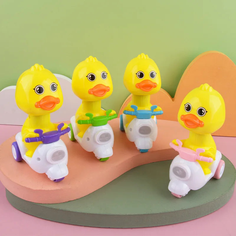 Manual Press Duck Toy Car with 360° Rotating Head