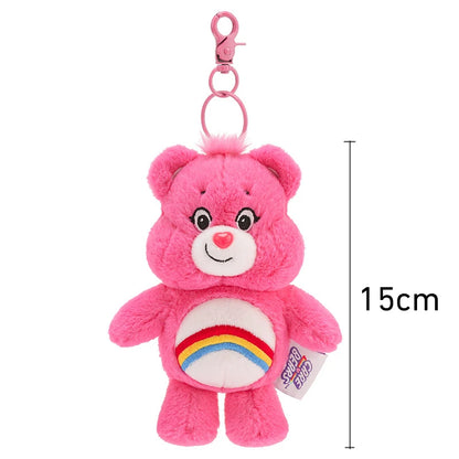 Rainbow Bear Plush Keychain – Kawaii Bag Charm