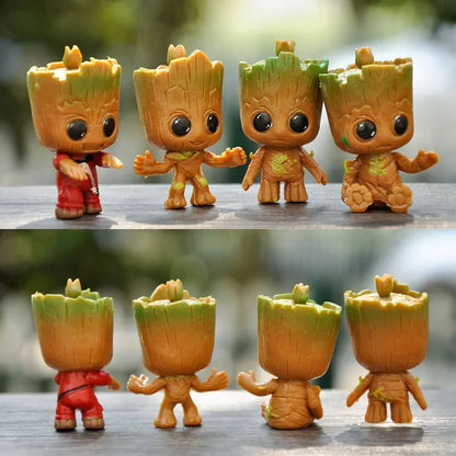 Miniature Tree Character Figurines – Set of 4 Resin Decorations