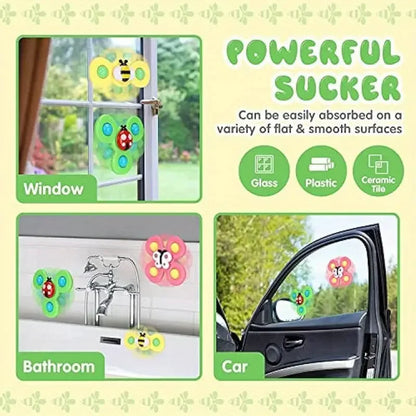 Suction Cup Spinning Toy – Flower Spinner Sensory Play Toy