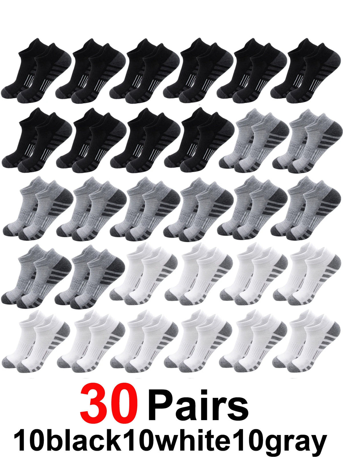 6/24Pairs Ankle Athletic Running Socks Cushioned Breathable Low Cut Sports Tab Socks For Men And Women