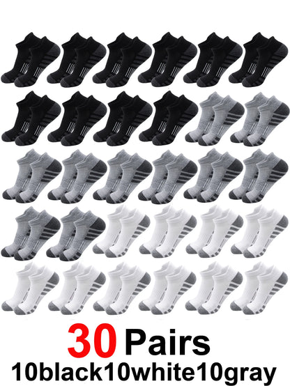 6/24Pairs Ankle Athletic Running Socks Cushioned Breathable Low Cut Sports Tab Socks For Men And Women