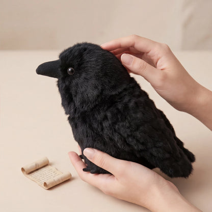 Black Crow Plush Toy – Soft Gothic Bird Stuffed Animal