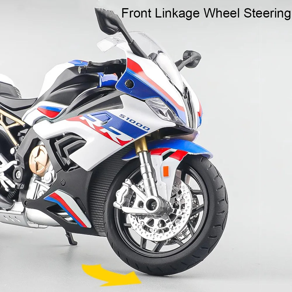 1:12 Diecast Motorcycle Model – Alloy Light & Sound Collectible