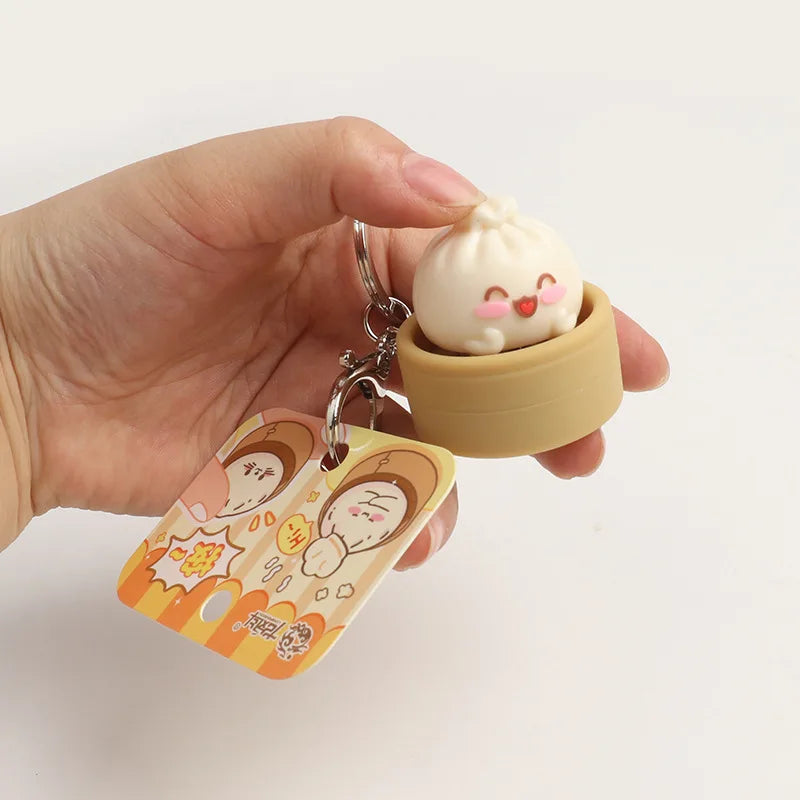Steamed Bun Squishy Keychain – Slow Rebound Fidget Toy