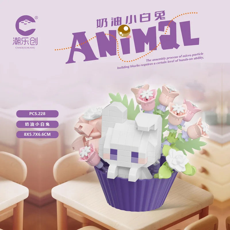 Dessert Animal Building Blocks – Cute Panda & Puppy Decor