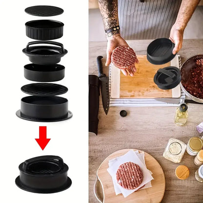 Burger Press, 3-in-1 Hamburger Patty Maker & Stuffed Burger Mold