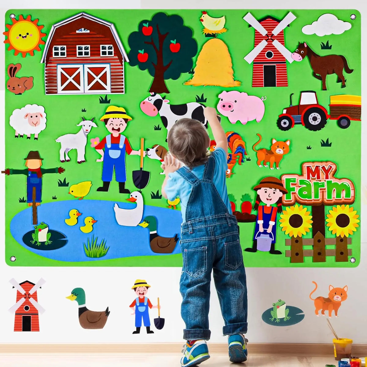 Farm Animal Felt Story Board Set for Interactive Toddler Learning